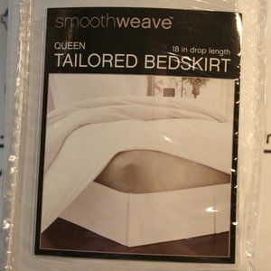 Smoothweave Tailored Bedskirt 18" drop White